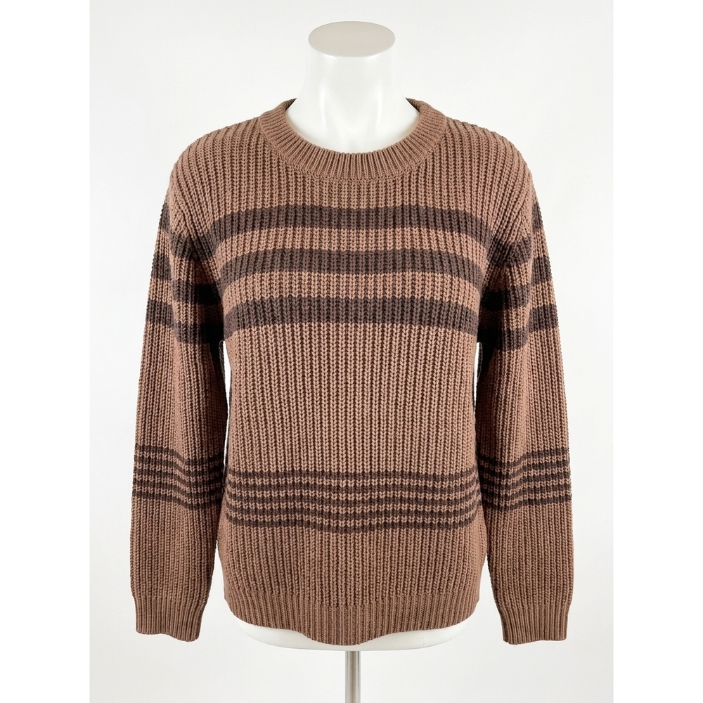 NEW LE LIS charley striped knit sweater in brown